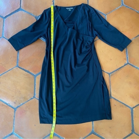 Soft Surroundings Black Faux Wrap Dress 3/4 Sleeve XL Petite - Picture 7 of 8